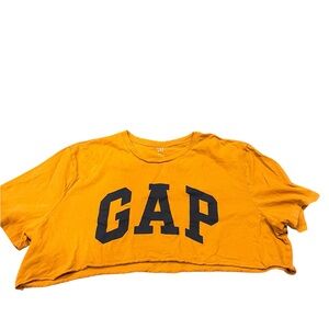 GAP Short Crop Logo Tee in Mustard